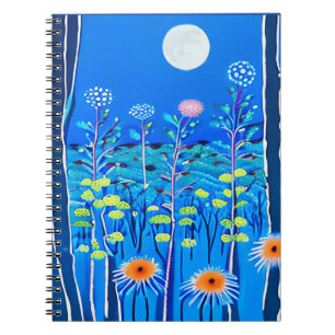 Wildbloemen onder een volle maan notitieboek
