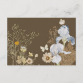 Wildbloemen op bruine bruiloft Details Informatiekaartje (Achterkant)