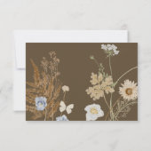 Wildbloemen op bruine bruiloft QR Code RSVP Kaartje (Achterkant)