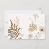 Wildbloemen op Cream Bruiloft Twee Diner RSVP Kaartje (Achterkant)