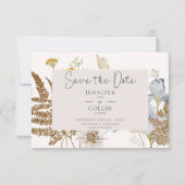 Wildbloemen op Cream Wedding Save The Date (Voorkant)