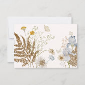 Wildbloemen op Cream Wedding Save The Date (Achterkant)