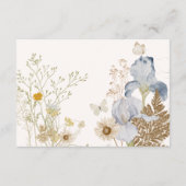 Wildbloemen op crème bruiloft details informatiekaartje (Achterkant)