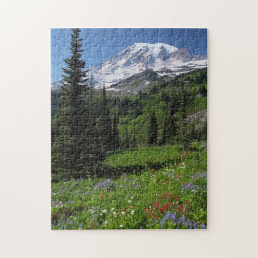 Wildbloemen op de berg Rainier Legpuzzel (Verticaal)