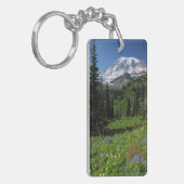 Wildbloemen op de berg Rainier Sleutelhanger (Voorkant Links)