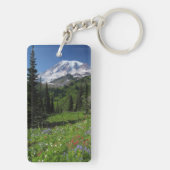 Wildbloemen op de berg Rainier Sleutelhanger (achterkant)