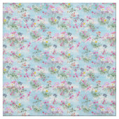 Wildbloemen op een blauwe hemel stof (Swatch)