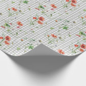 Wildbloemen op Gingham Cadeaupapier (Hoek)