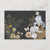 Wildbloemen op houtskool trouwgegevens informatiekaartje (Achterkant)