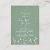 Wildbloemen op Sage Achtergrond Bruiloft Gebed Kaa Plaatskaartje (Voorkant)