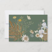 Wildbloemen op Sage Bruiloft Save The Date (Achterkant)