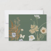 Wildbloemen op Sage Bruiloft Twee Diner RSVP Kaartje (Achterkant)