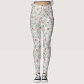 Wildbloemen op Silver Gingham Leggings (Voorkant)