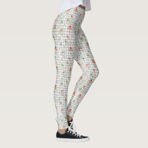 Wildbloemen op Silver Gingham Leggings