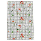 Wildbloemen op Silver Gingham Medium Cadeauzakje (Achterkant)