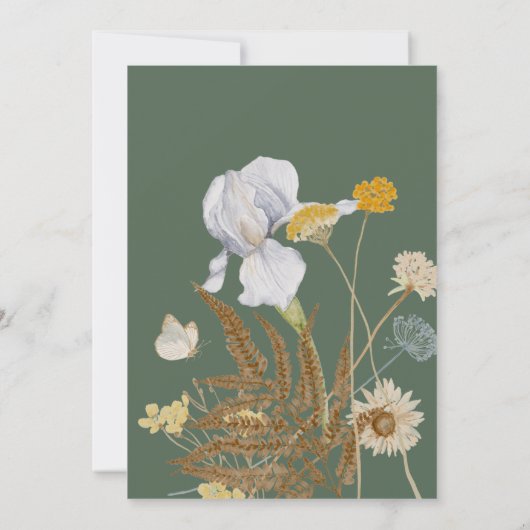 Wildbloemen op uitnodiging voor het huwelijk op sa (Achterkant)