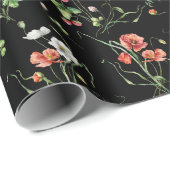 Wildbloemen op zwart cadeaupapier (Rol Hoek)