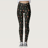 Wildbloemen op zwart leggings (Voorkant)