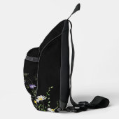 Wildbloemen op zwart sling bag (Rechts)