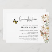 Wildbloemen Paar douche vlinder Kaart (Voorkant / Achterkant)