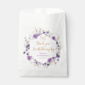 Wildbloemen paarse vlinder Bedankt voor fladderen Bedankzakje (Voorkant)