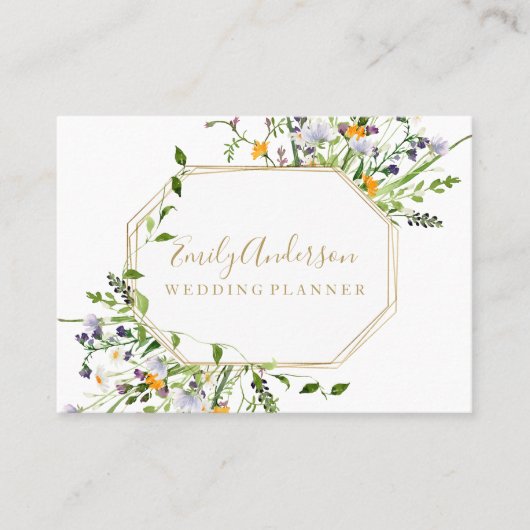 Wildbloemen pastel Elegant hallo kaart Visitekaartje (Voorkant)