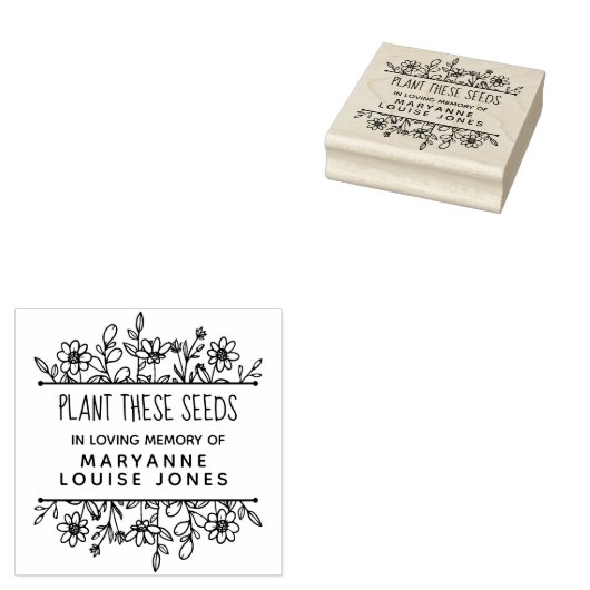 Wildbloemen Plant Zaden met de hand Rubberstempel (Gestempeld)