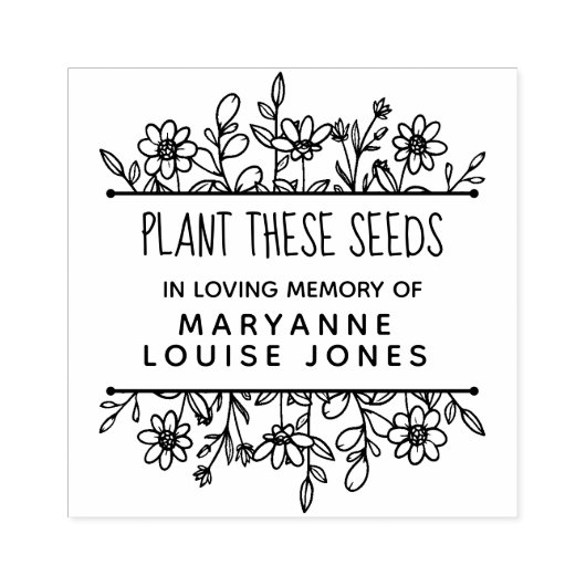 Wildbloemen Plant Zaden met de hand Rubberstempel (Afrduk)