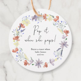Wildbloemen Pop het als ze baby shower pop Bedankjes Labels