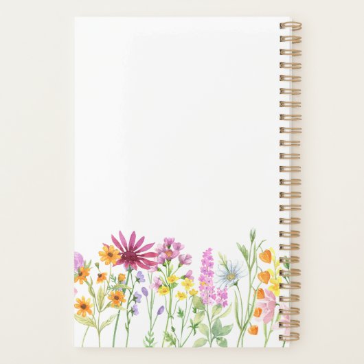  Wildbloemen Positiviteitscijfer Gepersonaliseerd Planner (Achterkant)