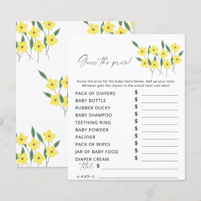 Wildbloemen Prijs Raden Spel (Voorkant / Achterkant)