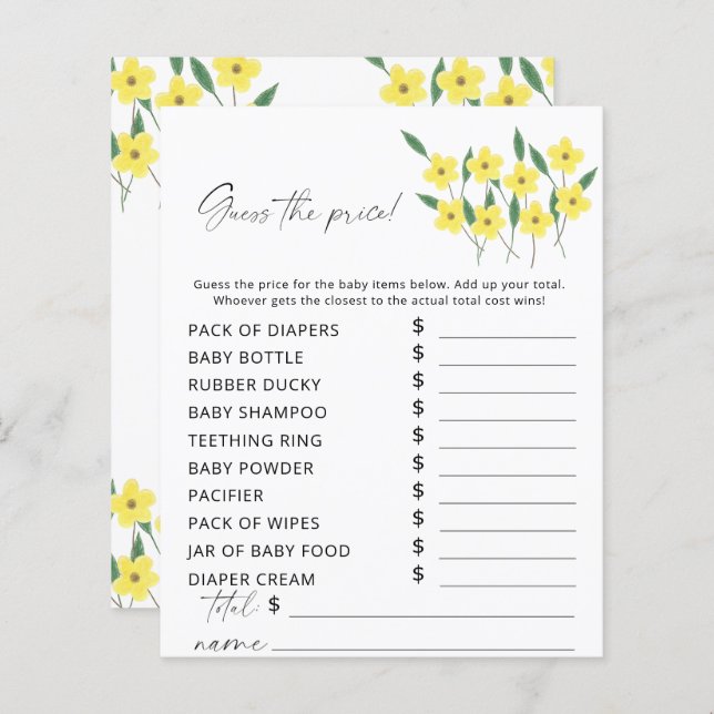 Wildbloemen raden het prijsspel (Voorkant / Achterkant)