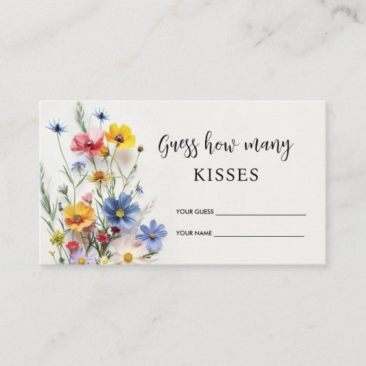 Wildbloemen raden hoeveel kisses brudal game informatiekaartje (Voorkant)