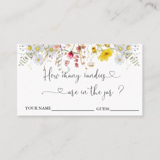 Wildbloemen raden hoeveel Snoepjes omheining Kaart (Voorkant)