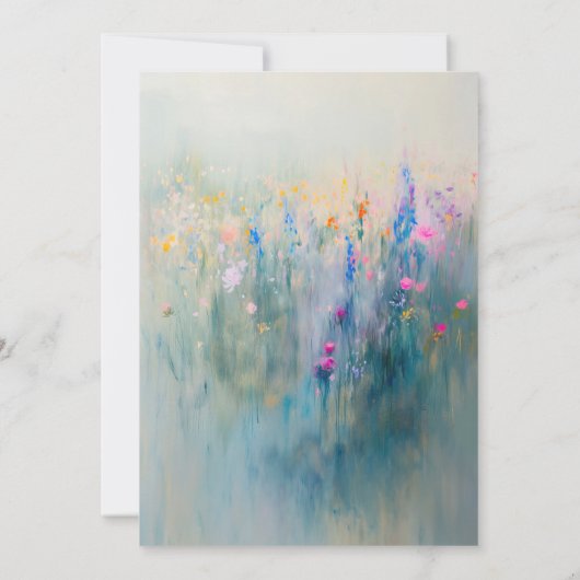 Wildbloemen Romantische elegante bruiloft uitnodig Kaart (Achterkant)