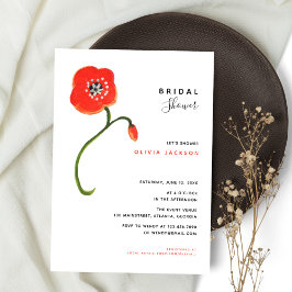 Wildbloemen Rood papaverachtig modern Vrijgezellen Kaart