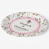 Wildbloemen - Roze en Oranje bloemblaadjes bruilof Papieren Bordje (Gekanteld)