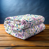 Wildbloemen roze fleece deken, medium deken