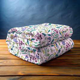Wildbloemen roze fleece deken, medium deken