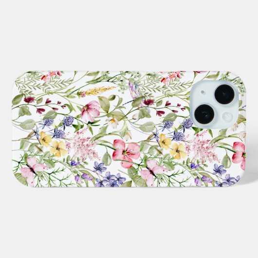 Wildbloemen Roze Paarse geel Bloemen groen Case-Mate iPhone Case (Achterkant (horizontaal))