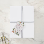 Wildbloemen Roze Vrijgezellenfeest Favor Cadeaulabel (Met Touw)