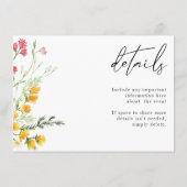 Wildbloemen RSVP Bieden QR CODE Details op rug Informatiekaartje (Achterkant)