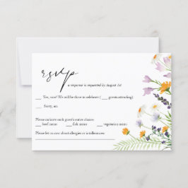 Wildbloemen RSVP-kaart Kaart