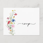 Wildbloemen RSVP Weddenschap Briefkaart (Voorkant)