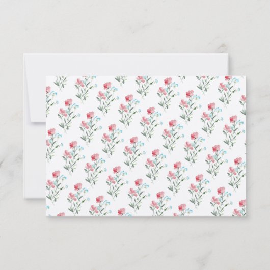 Wildbloemen rustieke bloemenbruiloft dank u kaart (Achterkant)