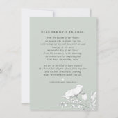 Wildbloemen Sage Elegant Wedding Foto Bedankkaart (Achterkant)