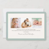 Wildbloemen Sage Meisje Foto Geboorte Aankondiging (Achterkant)