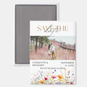 Wildbloemen Save The Date Huwelijk Magneet (Voorkant / Achterkant)