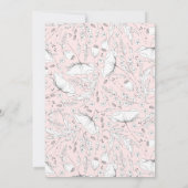 Wildbloemen Schets Elegant Roze Gray Wedding Kaart (Achterkant)