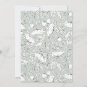 Wildbloemen Schets Elegant Sage Gray Wedding Kaart (Achterkant)